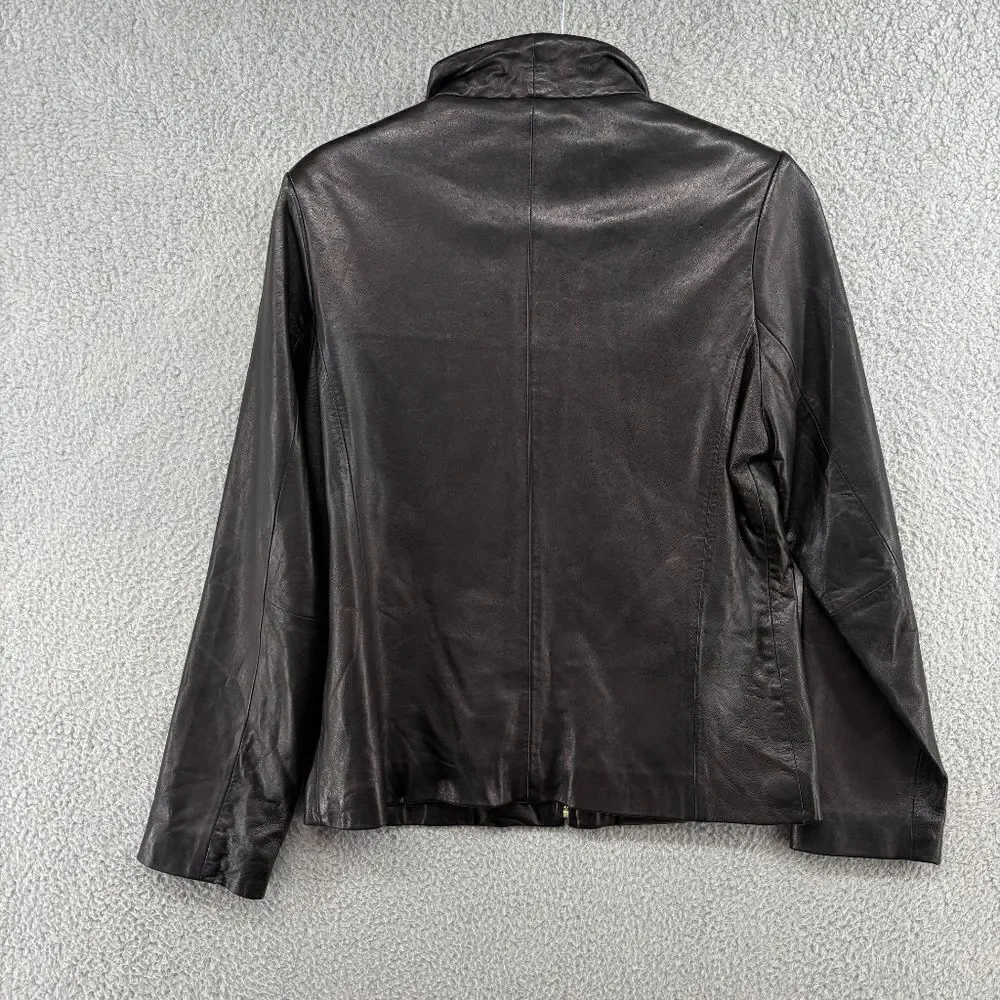 Vintage Leather Jacket Stone Mountain Mod Moto Genuine Leather Minimalist